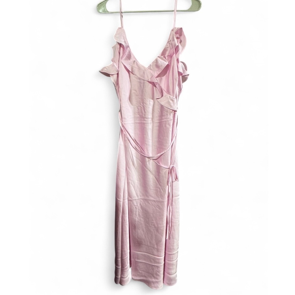 a new day Light Pink Ruffle Midi Dress